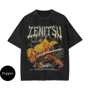Zenitsu Vintage T-shirt Demon Slayer, Anime Shirt, Anime Merch, Vintage T-Shirt, Unisex Cotton Crewneck T-Shirt Menswear Womenswear Underwear Streetwear Top
