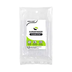Clear Stik 4" Mini Size All Purpose Hot Glue Sticks - 12 Pack