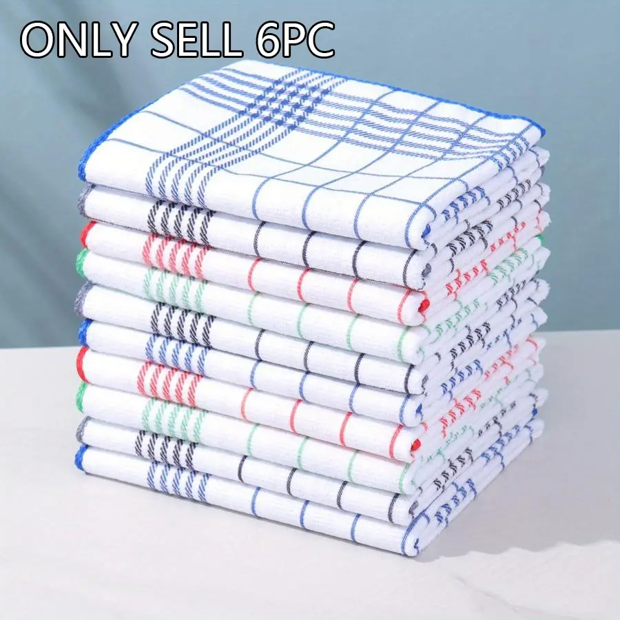 6 Counts Absorbent Dish Towels, Dish Towels For Drying Dishes, Dishwashing Cloth, Quick-Dry Soft Durable Kitchen Cloths, Ideal for Daily Cleaning Coffee Maker Bar Counter, 4 Colors, Lint Free Towels