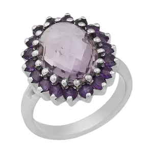 Affinity Gems Rose De France Amethyst & Amethyst Halo Ring