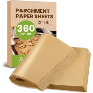 360Pcs Unbleached Parchment Paper Sheets, 12 x 16 Inch,Precut Non-Stick Parchment Paper for Baking,Cooking, Grilling, Air Fryer and Steaming,Fit for Half Sheet Pans