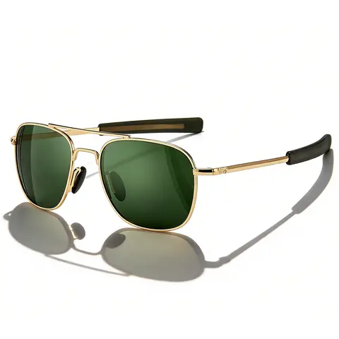 【SummerVibes】SUNGAIT Men's Military Polarized Aviator Sunglasses UV400 Protection Unisex HD Lens Bayonet Temples for Outdoor Activities Mirrored Shades Anti Uv