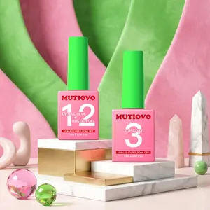 MUTIOVO 2 in 1 UV Nail Glue Builder Gel and Top Coat Kit, Super Strong Adhesive for Press on Acrylic Nails, No Wipe for Predesigned French Tips Nails Tips, 30+ Days Last, Salon Effect Clear Matte Matte Storage