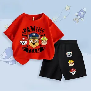 Summer New PAW Patrol Boys' Clothing Sets Children Short Sleeve Top Shorts Two Piece Suit Kids Casual Oufits Beach Clothing