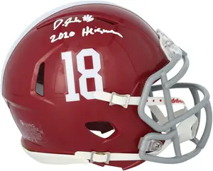 DeVonta Smith Alabama Crimson Tide Autographed Riddell Speed Mini Helmet with "2020 Heisman" Inscription - Fanatics Authentic Certified