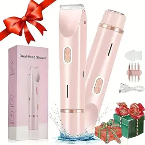 Double headed female shaver, suitable for bikini area, face, legs and other parts, carried with voice.