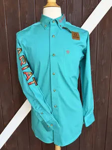 ARIAT- MEN'S TEAM LOGO TWILL FITTED SHIRT