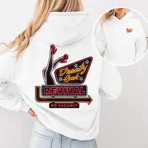 Treaty Oak Revival Hoodie, Vintage Neon Back Graphic Sweatshirt, Country Music Fan Streetwear, Unisex Festival Hoodie