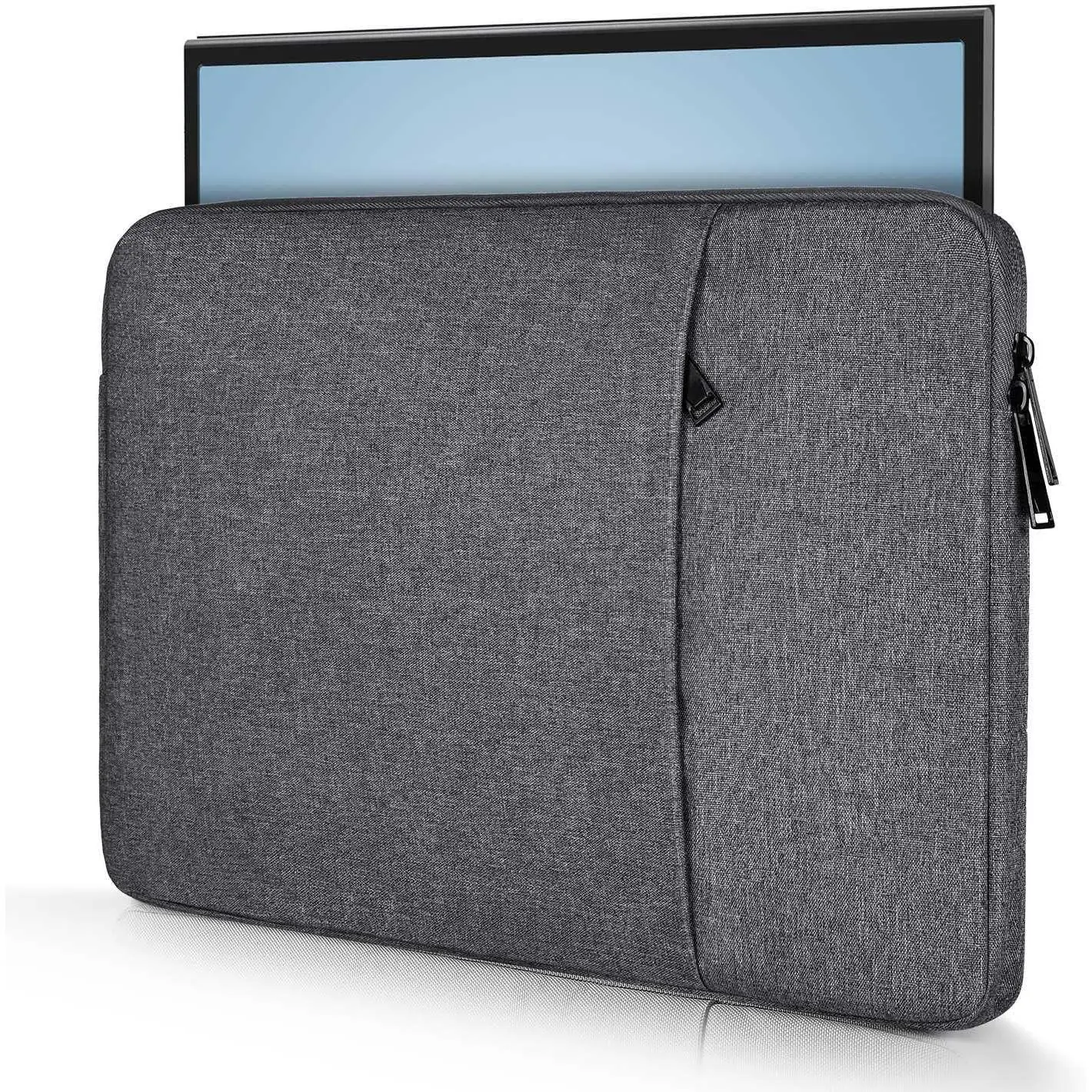 Portable Shockproof Protective Sleeve Bag for 15.6 in/16 in Devices (Fits 16.1 in, 14.2 x 10.3 x 0.95 inch), Space Grey, Fluffy Fleece Fabric, Front Pocket Storage, All-Round Impact Absorption, Water Repellent, Smoothly Zipper, 15.6 Inch