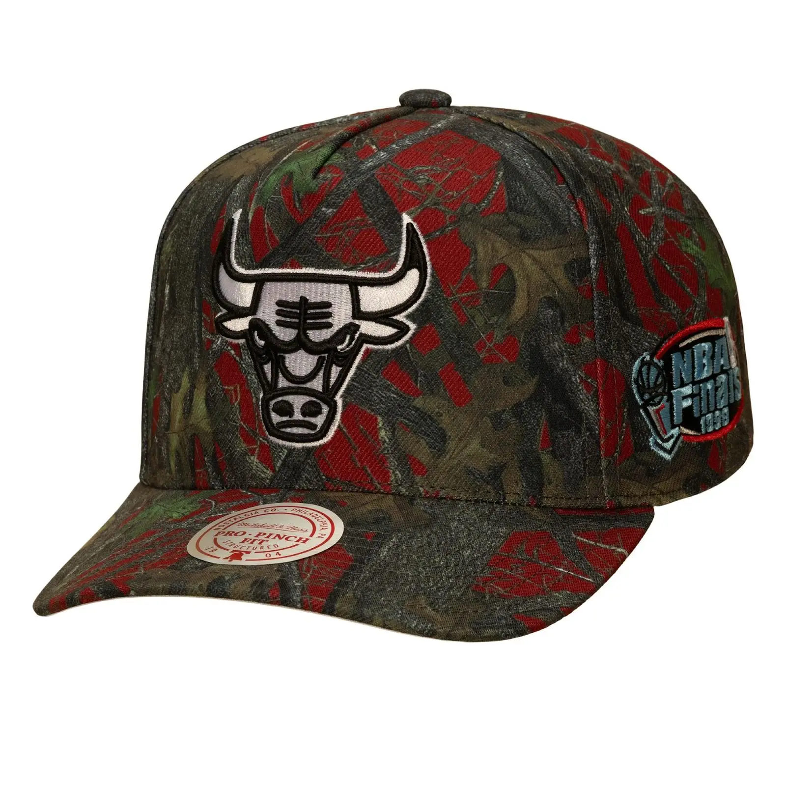Chicago Bulls Red Quiet Blaze Pro Pinch Snapback Hat NBA Throwback Cap Adjustable Fan Gear Mitchell & Ness