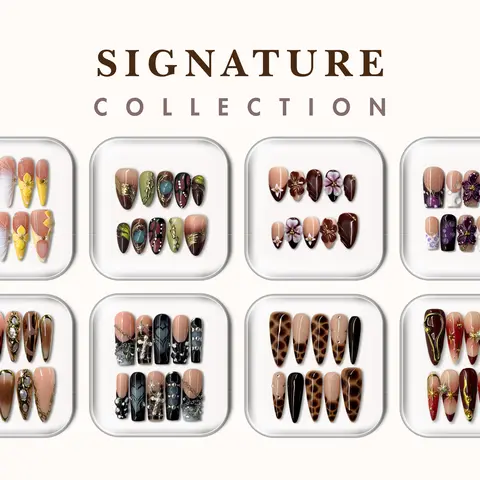 NailPhoria SIGNATURE Collection - Handmade Press-On Nails | Reusable, Salon-Quality, Long-Lasting, Glossy Design