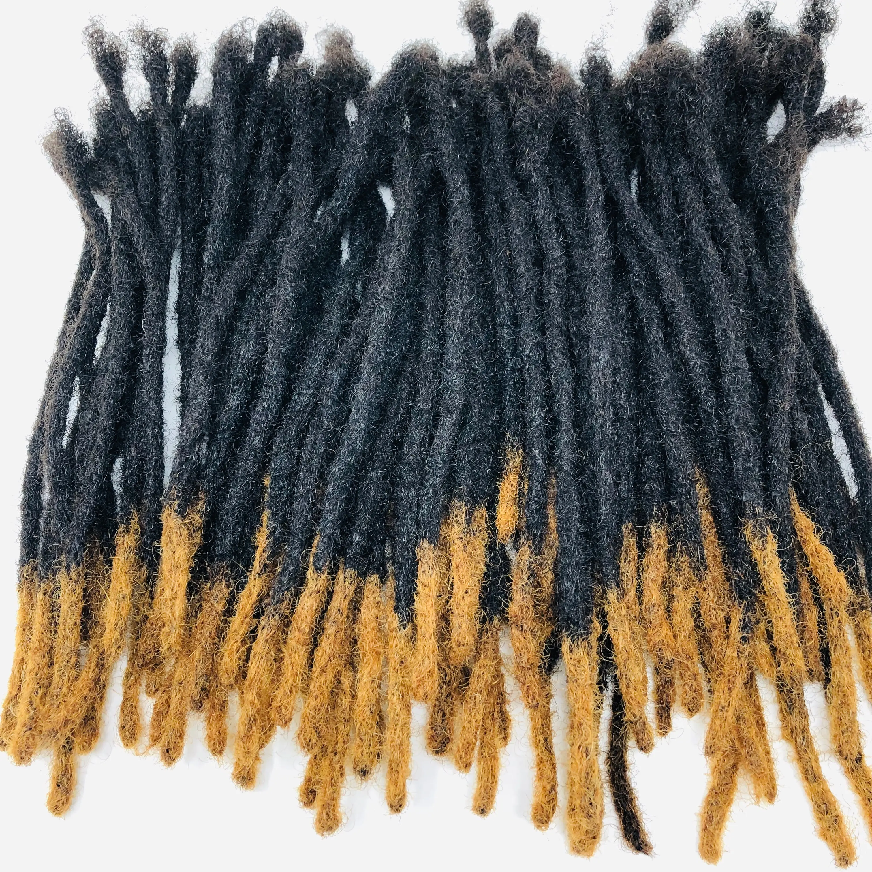 50 LOCS of Real Human Hair Dreadlocks Extensions Handmade Medium 1/4" Width Pencil Sized Various Lengths With or Without Blonde or Red Tips Interlock Locs Handmade Braid