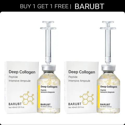 【BARUBT】Buy 1get 1free, 2 bottles Deep Collagen Peptide Ampoule 40ml Anti Aging Concentrate for Skin Care Face-Lift at Homeserum with Peptides & Silk Lifting Peptide Formula and Syringe Desig Lightweight Watery Essence(1.35 fl.oz/bottle)