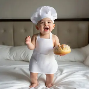 2pcs Children Chef Set, Kindergarten Baby Art Painting Apron, Newborn Photography Chef Costume, Party Costume, Dress Up Costume, Costume Outfit, Model_xinghao Y018