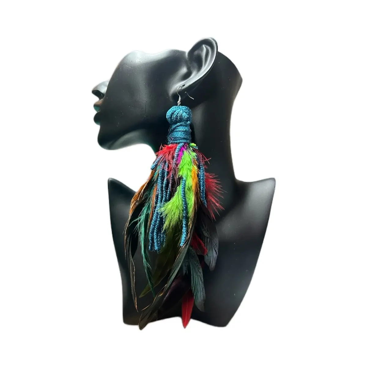 Dark Teal tassels with feathered accents