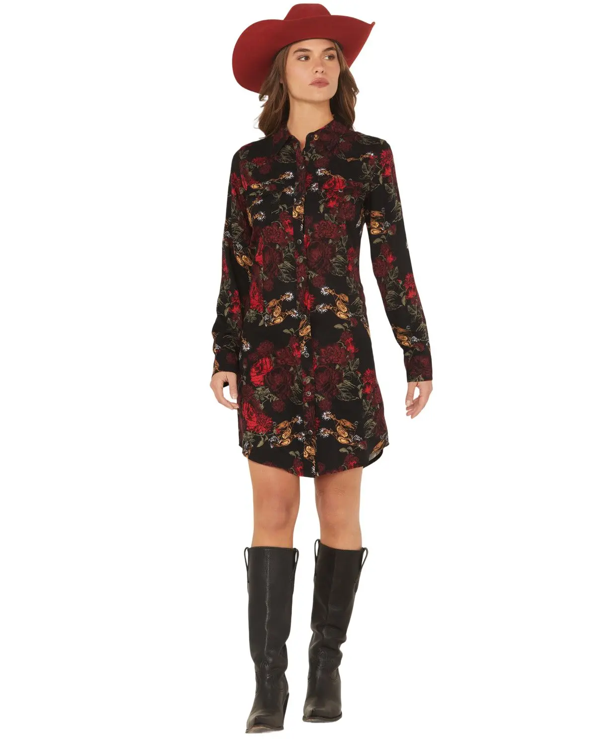 Wrangler Women's Retro Women'S Floral Spur Print Long Sleeve Snap Mini - 112371691