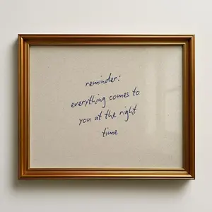 Everything Comes at the Right Time Print – Minimalist Handwritten Quote Wall Art, Digital Download, Aesthetic Encouragement Poster, Everyday Basic, Never Outdated, Cozy Fit, Perfect for Any Season