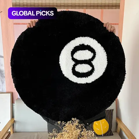 Round Fuzzy Decorative Rug, Non-Slip Plush Carpet with Patterned Design & Comfortable Surface for Home, Living Room, Bedroom & Office, Valentine's Day Gift, Fluffy Rug, Cozy Area Rug #GLOBAL PICKS
