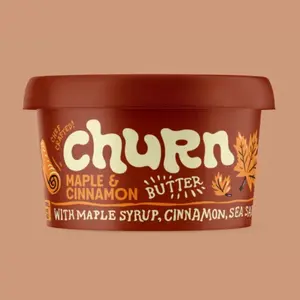 Churn Gourmet Flavored Butter 4-Pack Garlic Shallot Maple Cinnamon Four Herb Parm & Pepper 3oz Each Handcrafted with Real Ingredients