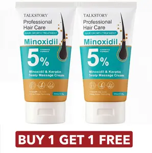 Minoxidil 5% & Keratin Scalp Massage Cream for Hair Growth Treatment Anti Hair Loss Fast Regrowth Serum Scalp Nourishing Strengthening Essence Haircare Buy 1 Get 1 Free