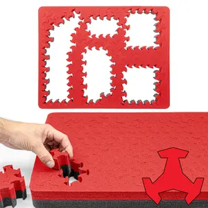 Eylar RAGAR Insert For Pelican 1600 - 21.75" x 17" Reconfigurable & Reusable Protective XP Crosslinked Foam Insert For Equipment And Camera Hard Cases (1 Ragar Layer) (Red/Black)