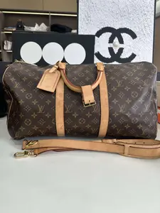 Pre-owned Louis Vuitton Keepall Bandoulière 50 Monogram Canvas Chip Version 2021+