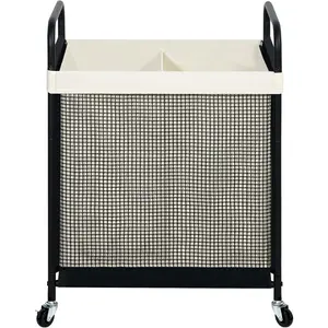 Laundry Hamper 2 Section, 100L Rolling Laundry Sorter Cart with Removable and Washable Liner Bag, Clothes Hamper with Wheels and Handle for Laundry Room and Bedroom