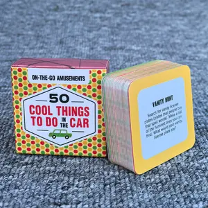 COOL THINGS TO DO IN THE CAR, 50 Interactive Family & Friend Party Cards, Portable Camping & Holiday Games, Perfect Gift for Birthdays & Anniversaries, Conversation Card Game