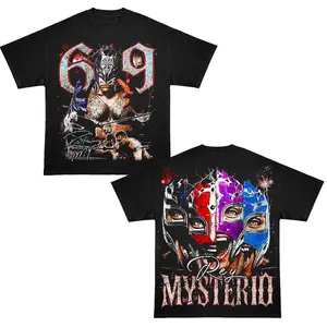 [WWE] Rey Mysterio 619 Legend T-Shirt Oversized Graphic Tee with Bold Skull Design, Perfect for Wrestling Fans & Collectors Comfort Fit