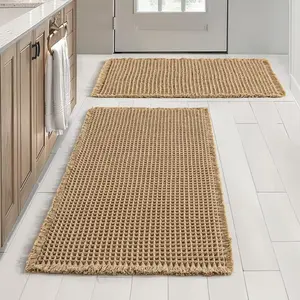 2pcs Waffle Bathroom Mats, Absorbent Kitchen Door Mat, Non-Slip Entry Rug, Durable Floor Protector, Ideal for Home Use