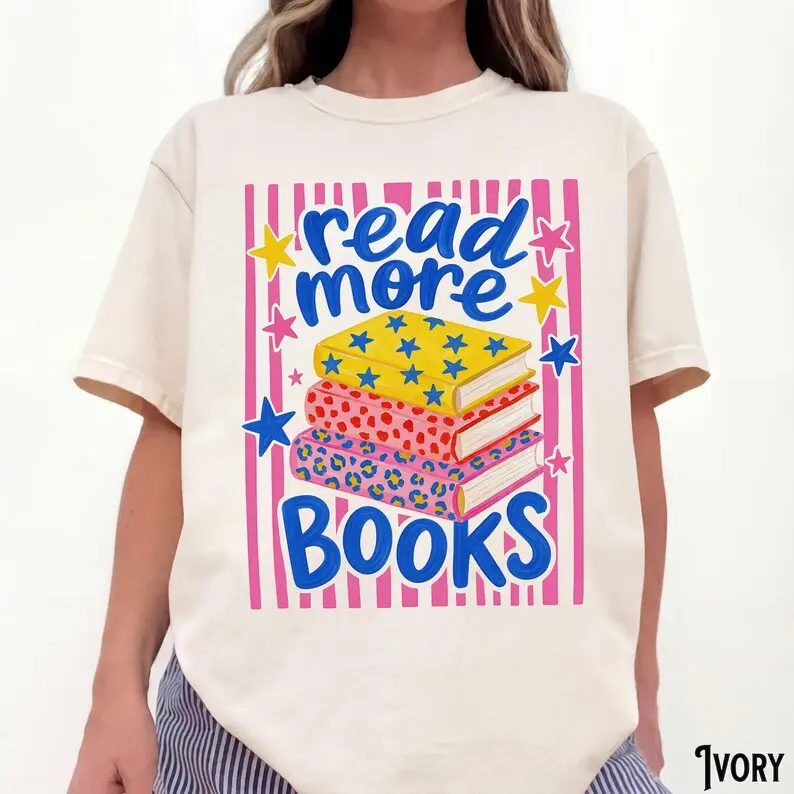 Comfort Colors Bookish Shirt, Teacher Tee, Read More Books, Book Lover Tshirt, Reading, Literature, Language Arts, ELA, Literacy, Librarian