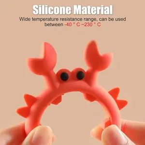 4pcs Crab-Shaped Silicone Spoon Holder and Spatula Rack, Anti-Scald Cooking Utensil Stand, Multifunctional Cutlery Drainer, Kitchen Countertop