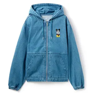 Disney Store Mickey Mouse Denim Zip Hoodie for Adults