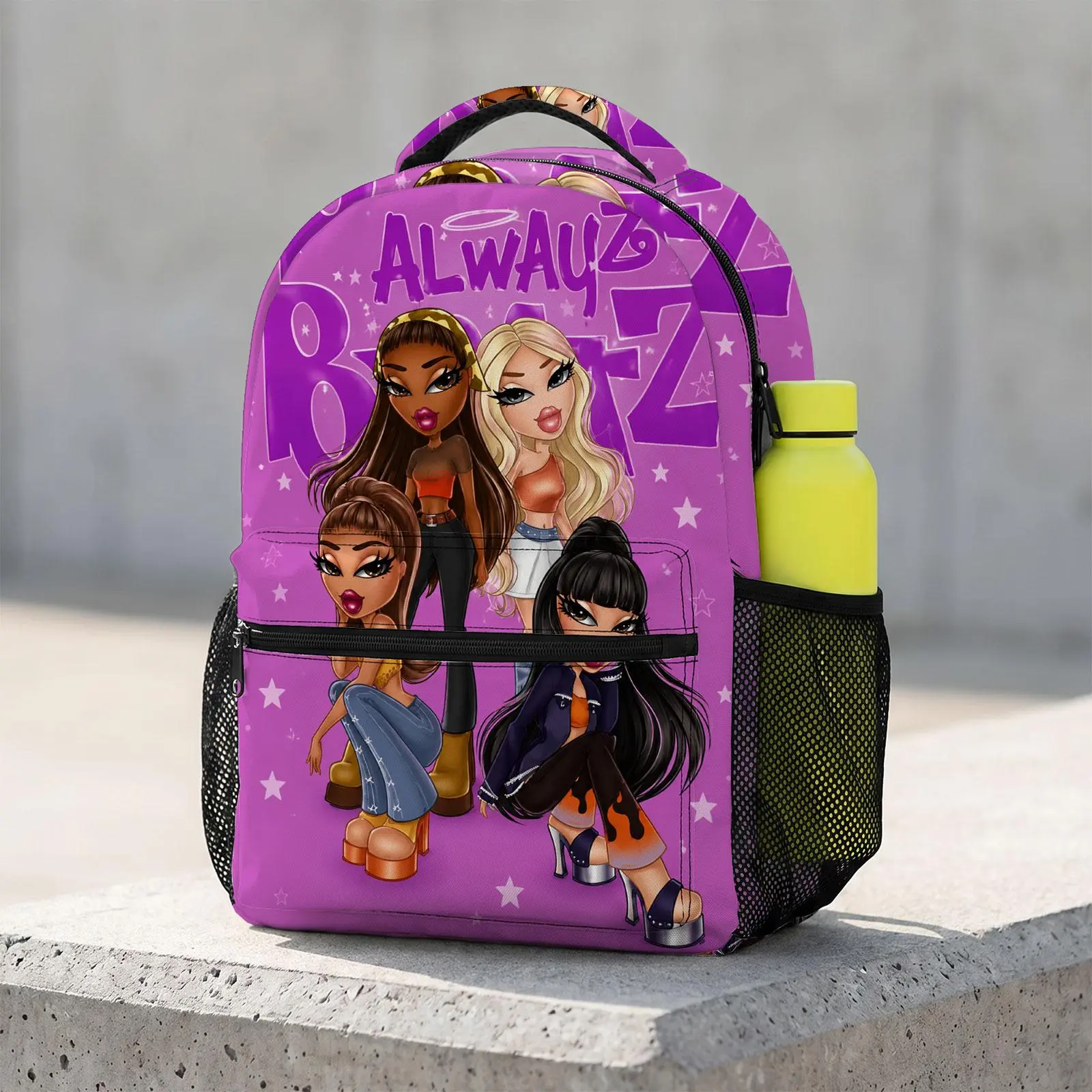 Bratz Trending Cute Cartoon Laptop Backpack | Aesthetic Print Travel Daypack | Durable Lightweight Schoolbag Bookbag for Men & Women Cute Backpacks Casual Lightweight Backpack