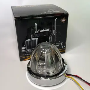360° Rotating Blue Glass Emergency "Watermelon" Light — 360° Glass Warning Light for Trucks and Trailers