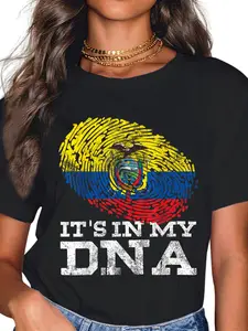 100% Cotton It's In My DNA Ecuadorian Hispanic Gifts Cool Ecuador Flag T-Shirt
