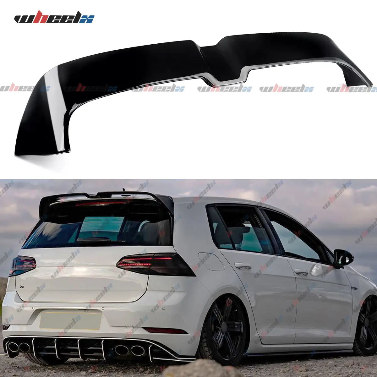 2013-2021 Volkswagen Golf MK7 MK7.5 GTI GTD GTE – Gloss Black Roof Spoiler | NOT for R / R-Line / Standard Models