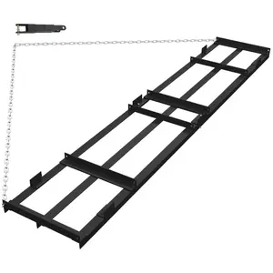 4FT Drag Harrow Driveway Grader, 46 LB Heavy Duty Tow Behind Lawn and Landscape Rake, Gravel Driveway Drag, Power Rake , Lawn Leveler