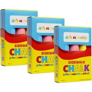 3 Packs Jumbo Chalk for Kids - 3 pcs per pack - Non-Toxic Sidewalk Chalk Bulk Pack, Ideal for Toddlers 1-3
