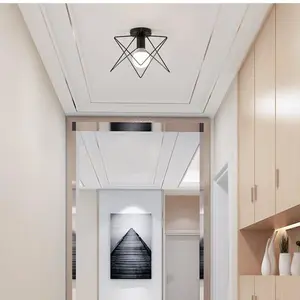 Industrial Style Ceiling Light, Lantern Metal Cage Pendant Lamp, E27 Socket, Suitable for Restaurant, Bedroom, Hallway, Entryway, Balcony
