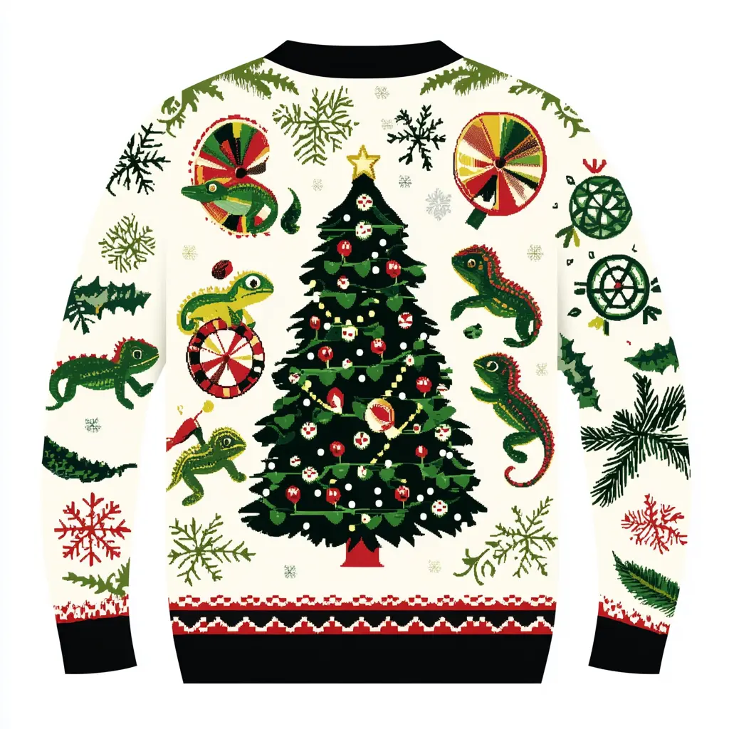 Ugly Christmas Sweater: Animal Chameleons, Funny Holiday Festive Wear for Men, Women & Kids - Perfect Gift for Family Gatherings & Group Parties!