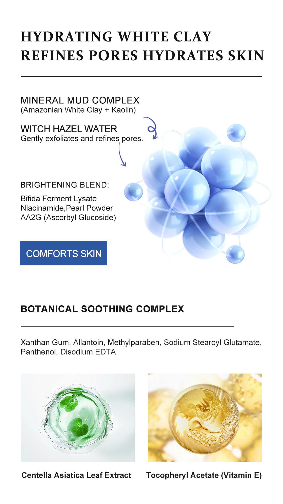 YCZ Purifying Two-Color Cleansing Mud Mask - Dual Clay Face Mask for Deep Pore Detox Oil Control & Hydrating Glow