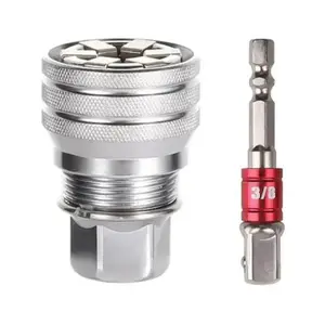 Multi-Function Universal Socket Wrench Tool, Adjustable Metal Socket Wrench, 3/8" Drive Ratchet Torque Wrench & Power Drill Compatible