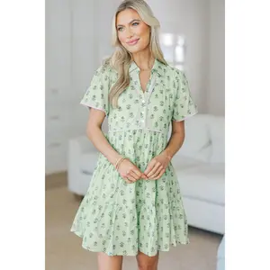 NURSING COLLECTION: You're The One Sage Floral Medallion Dress