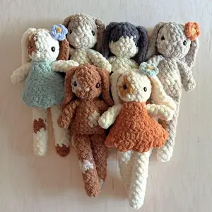 Prim Bunny Crochet Plush with Bedtime Bundle – Handmade Amigurumi Bunny Doll for Cute Gifts and Nursery Decor