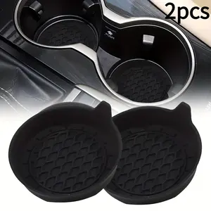 Thickened Premium Car Cup Holder Coasters, 2 Pack Diamond Pattern Silicone Non-Slip Cup Mats, Wear-Resistant Universal Automotive Cup Holder Pads, Car Interior Decoration Supplies