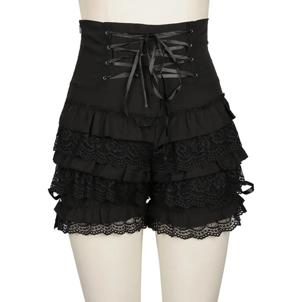 Lolita High Waisted Sexy Shorts Pumpkin Shorts Lace Lace Pumpkin Pants Cake Skirt Pants Black