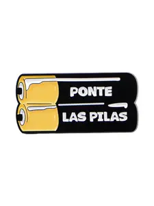 Battery Pins & Brooches, Personalized English Badges, Unisex Fashion Accessories, Casual Style, All Seasons Wear