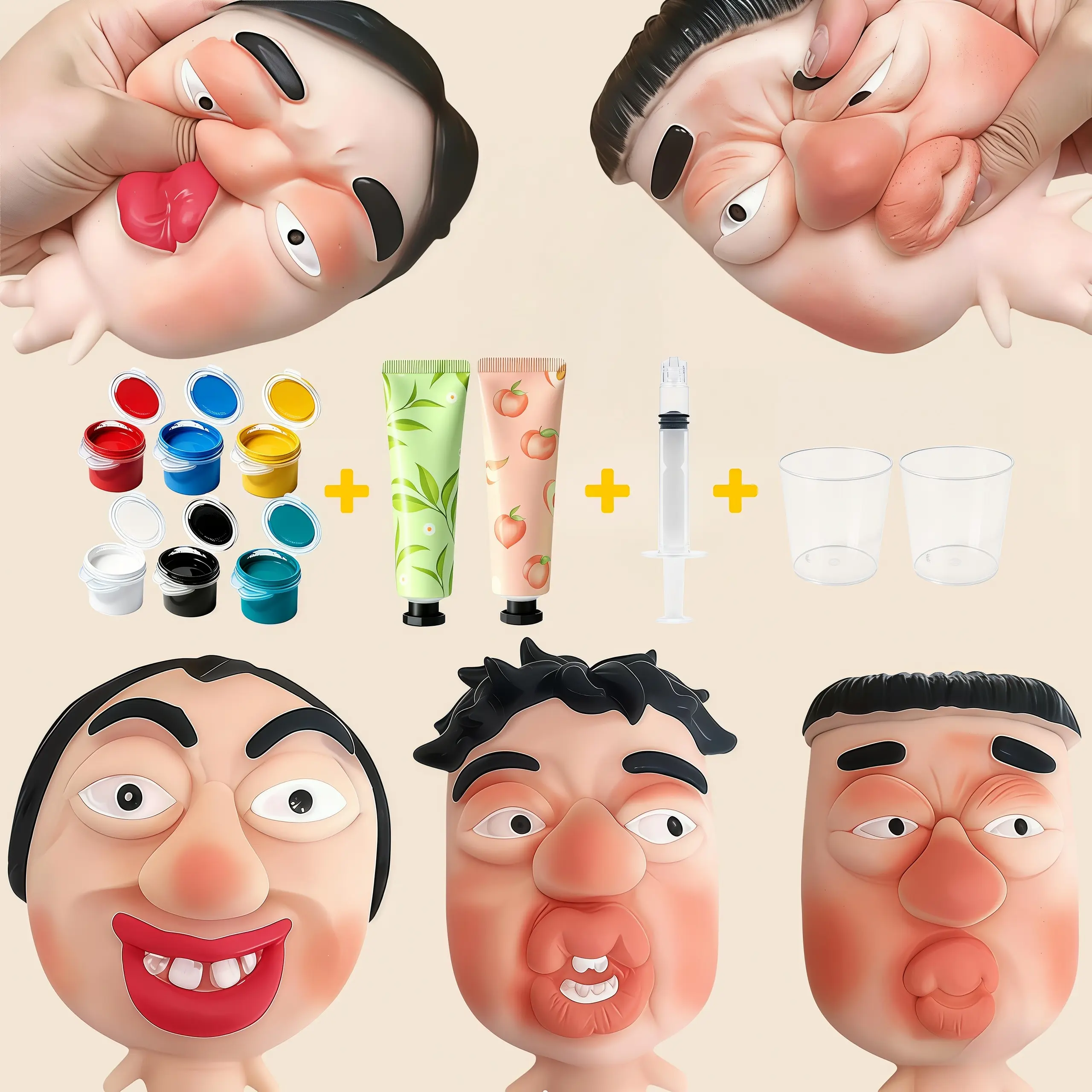 Popping Pimple Squishy  Fast-rebound Squeeze  with Funny Faces for Stress Relief and Fun Personalized Design Ultra-squishy Silicone with Non-Toxic colours Dye and Durable Tool, Perfect Easter & Valentine's Day Exchange Gift toy summerwins