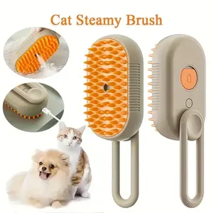 Electric Steam Spray Pet Grooming Comb, Anti-Flying Hair Anti-Static Massage Brush for Dogs and Cats, Easy Clean Hassle-Free Groomer Tool